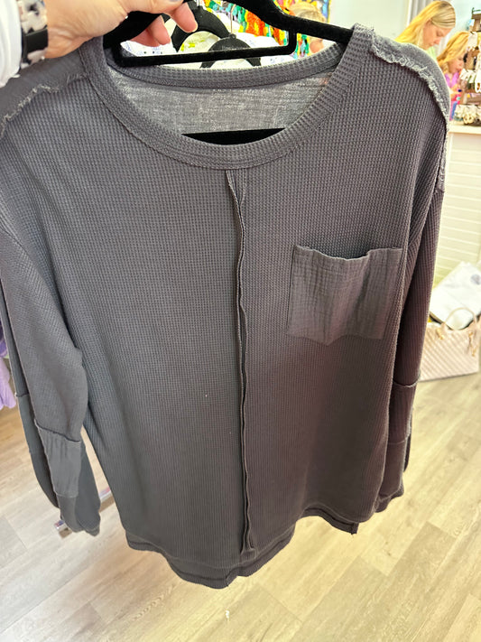 Grey Waffle Long Sleeve