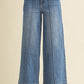 Pin Tuck Medium Wash Denim Jean