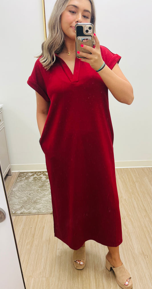 Burgundy Solid Midi