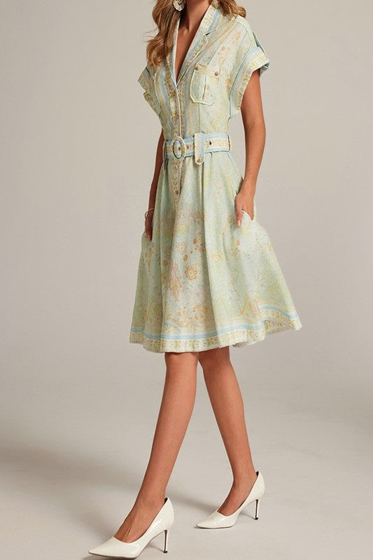 Watercolor Garden Midi Dress