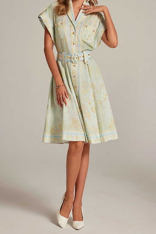 Watercolor Garden Midi Dress