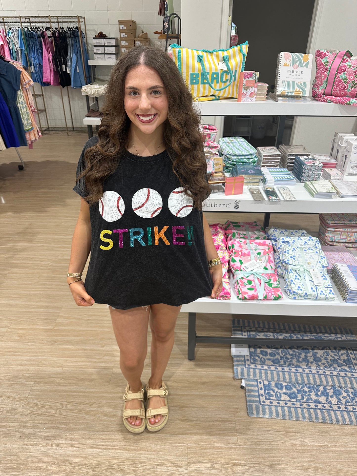 Acid Wash Sequin Strike Out