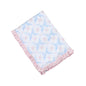 Blue bows pima receiving blanket