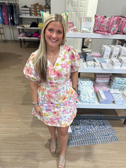 Floral Denim Dress