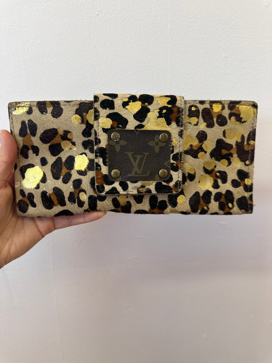 LV Inspired Leopard Wallet