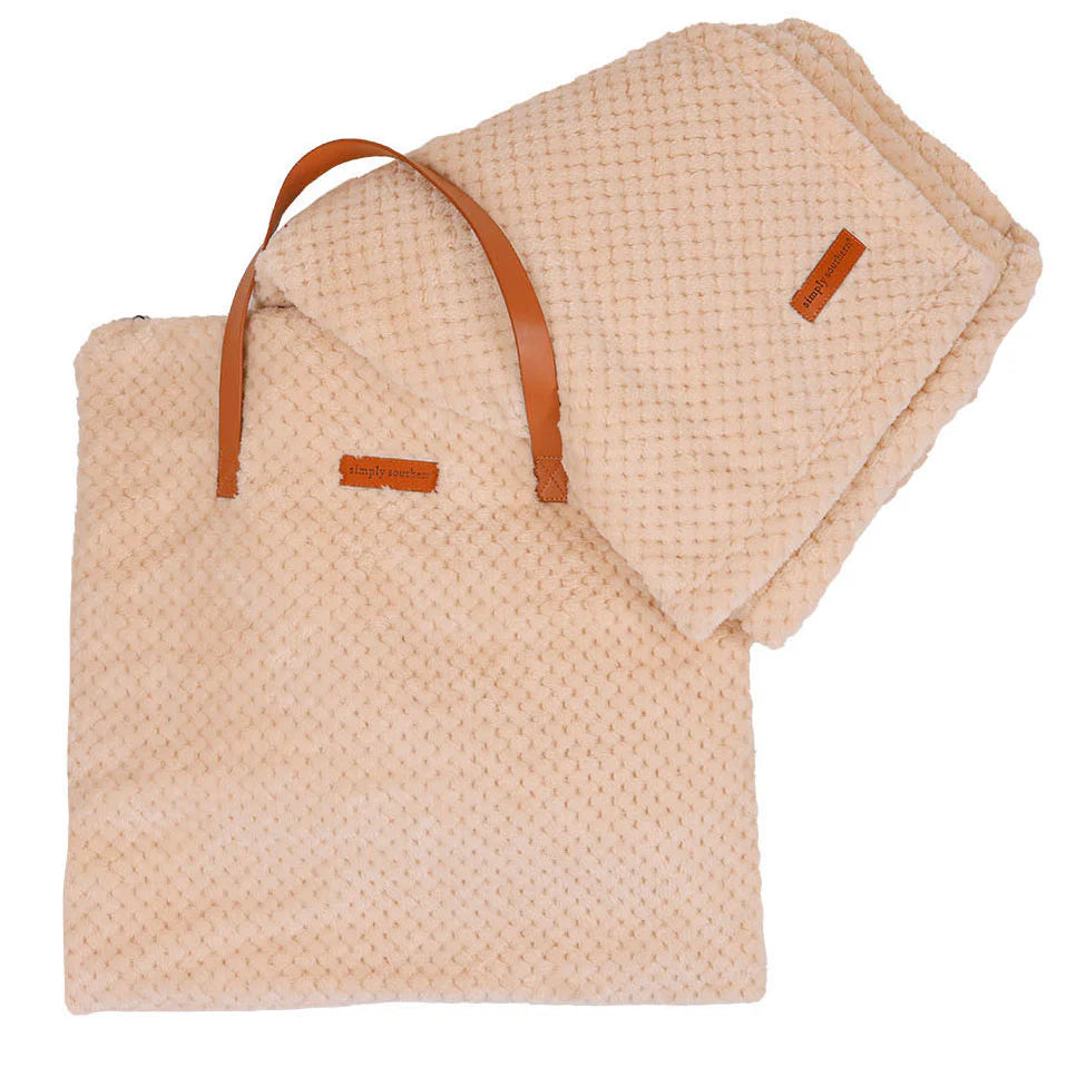 BEIGE SIMPLY SOUTHERN SUPER SOFT BLANKET TOTE BAG