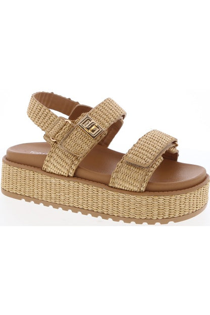 Let’s style it up raffia platform sandals