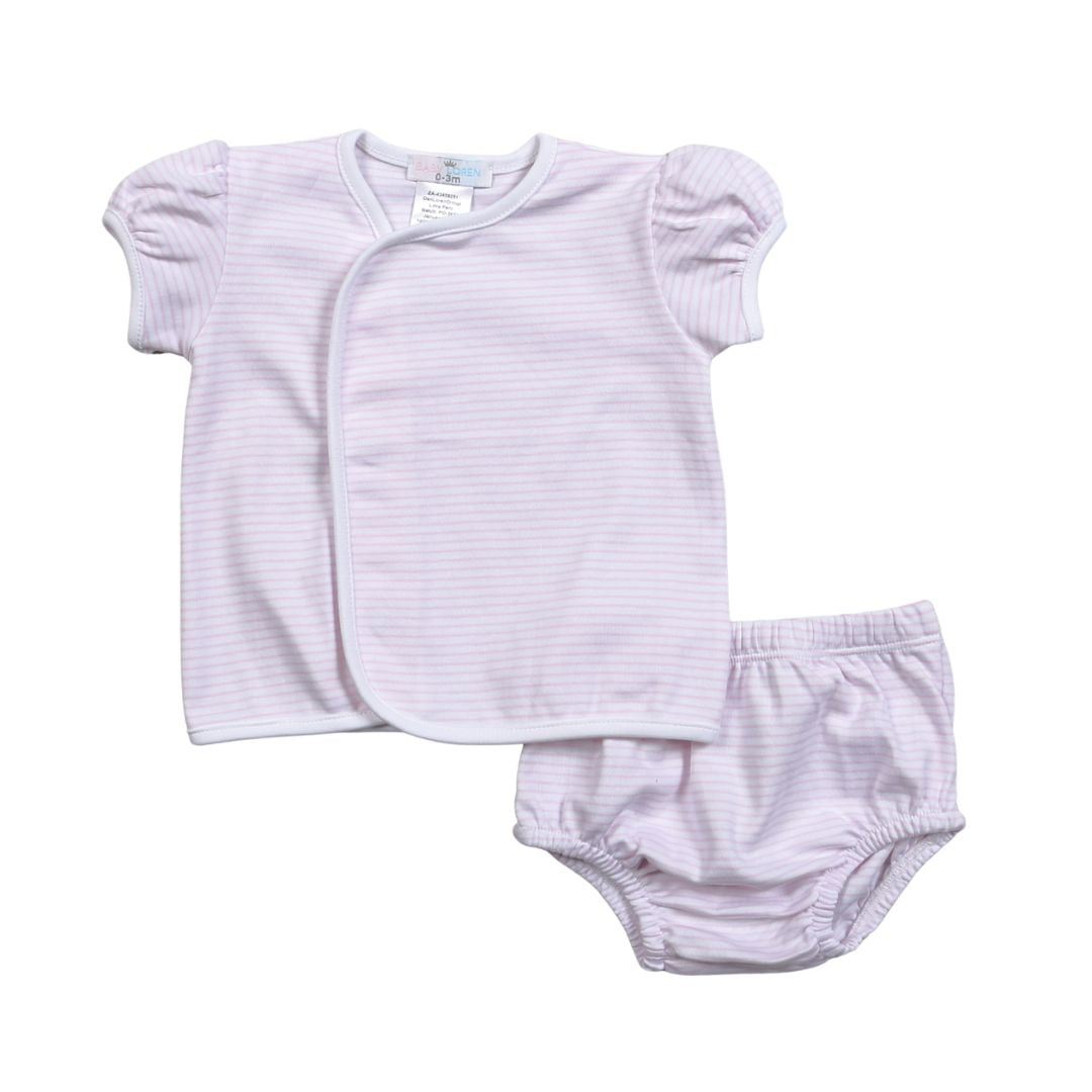 Tania Pink Stripes Diaper Cover Set