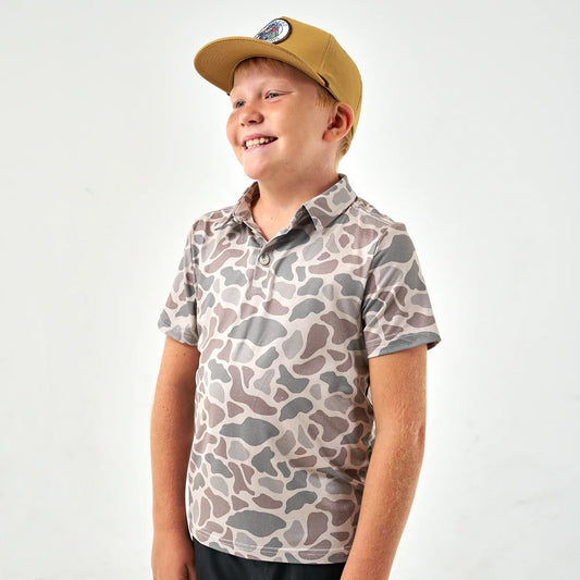 Youth Performance Polo - Classic Deer Camo |Burlebo