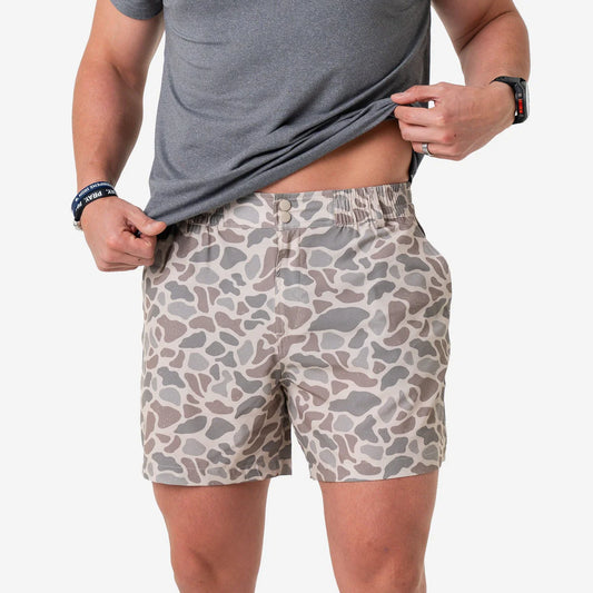 Everyday Short - Classic Deer Camo - Grey Pocket 7” |Burlebo