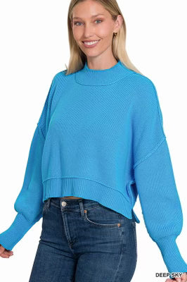 Cobalt blue cropped sweater