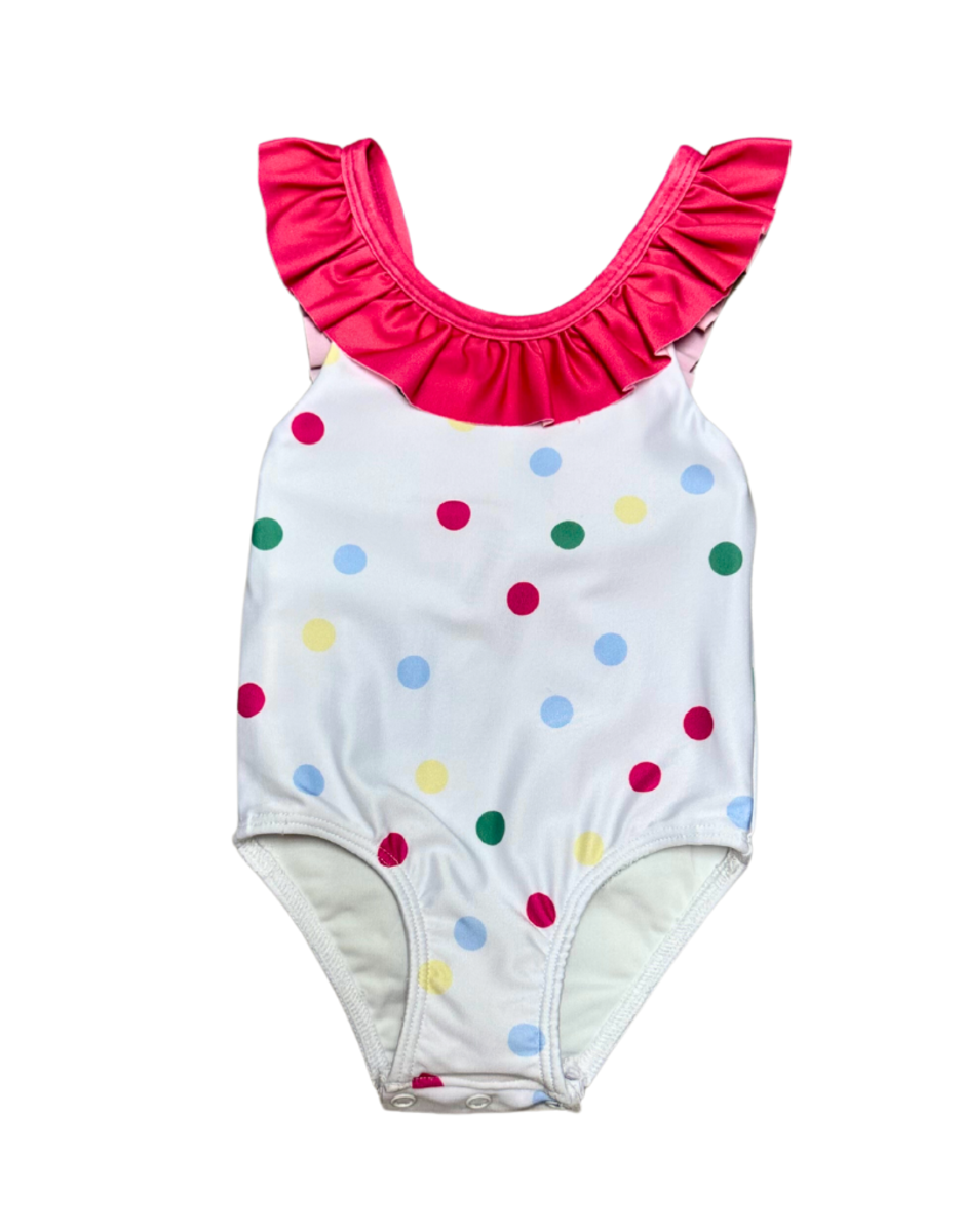 Colorful Polka Dot One Piece Swim Krewe