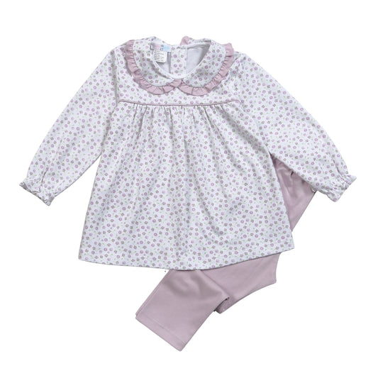 Baby Loren Lyn Purple Floral Pima pants set