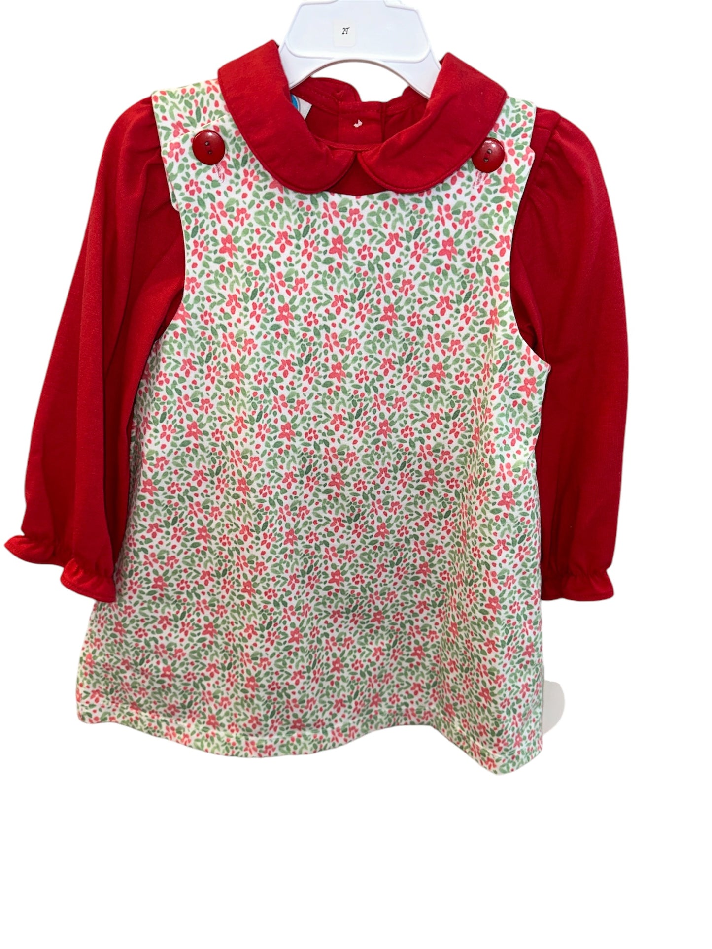 Christmas floral knit jumper with collared shirt krewe kids