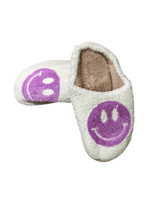 Purple Smiley Face Slippers