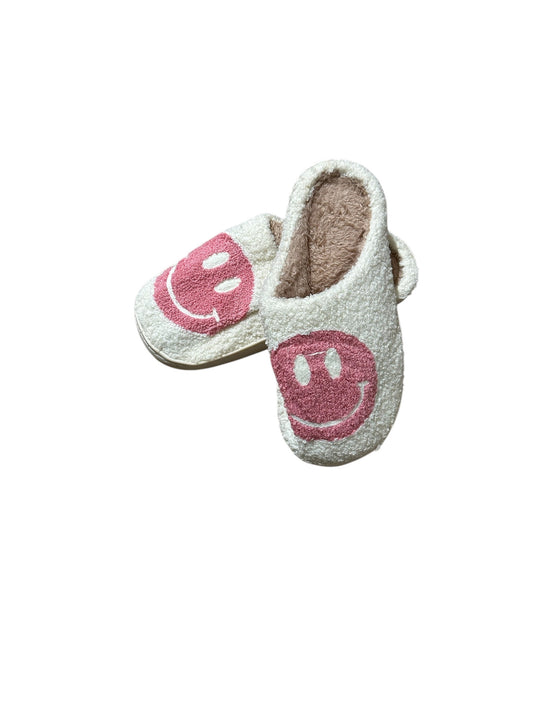 Pink Smiley Face Slippers