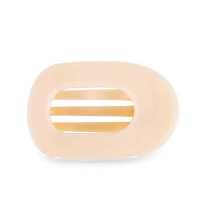 Almond Beige Round Flat Hair Clip | Large
