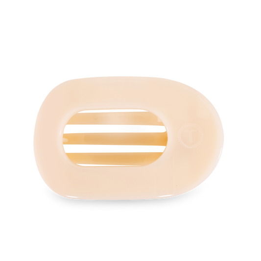 Almond Beige Round Flat Hair Clip | Large