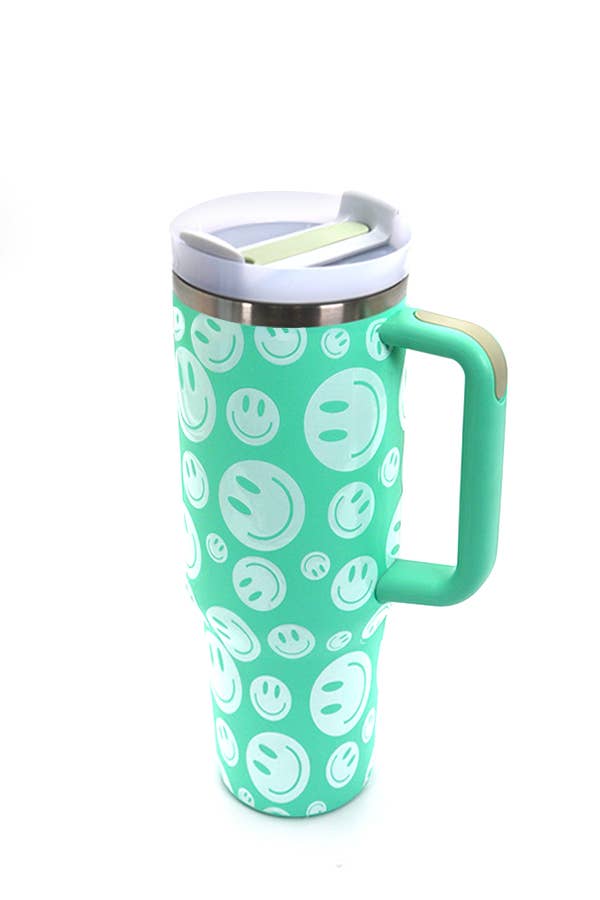 40oz STAINLESS STEEL TUMBLER SMILEY: SMILEY OFF WHITE