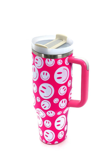 40oz STAINLESS STEEL TUMBLER SMILEY: SMILEY OFF WHITE