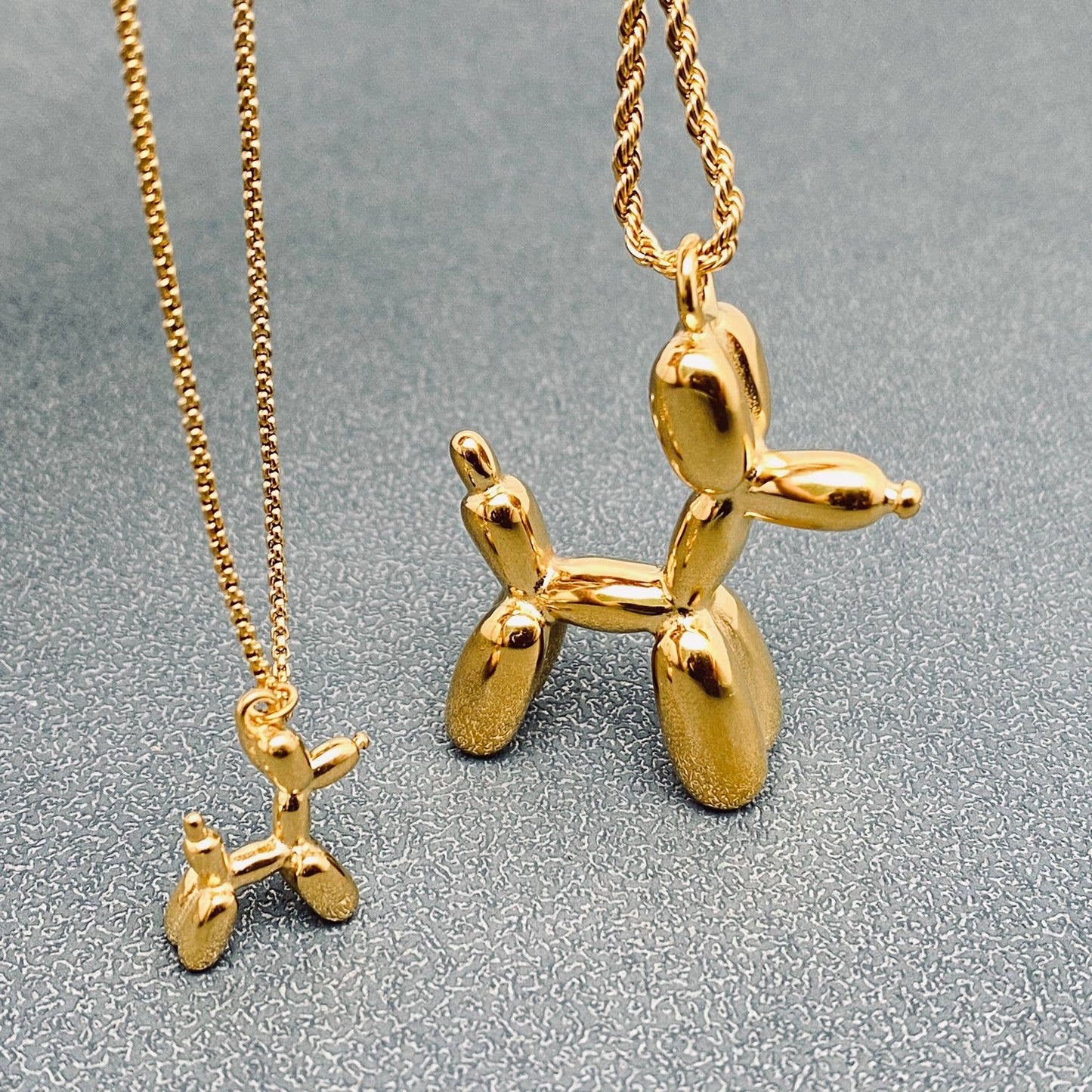 Balloon Dog 18K Gold-plated Stainless Steel Necklace - FGS: Large