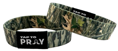 Tap To Pray Wristbands - Tap W/Phone For Daily Verse/Prayer: Forest Camo / Tree Bark Camo