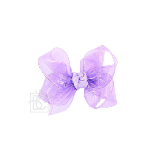 LIGHT ORCHID WATERPROOF BOW ON CLIP: 4.5" Large - 1.5" Ribbon on Alligator Clip