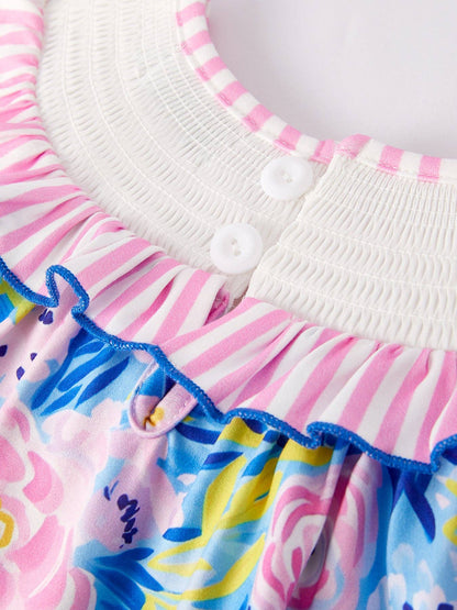 “I ❤ MAMA”Embroidery Smocking Baby Girls Dress