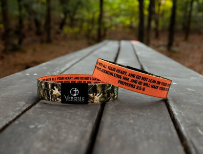 Forest Camo / Proverbs 3:5-6 Wristband:m