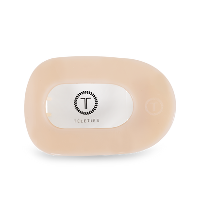 Almond Beige Round Flat Hair Clip | Large