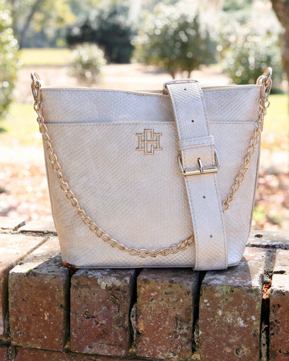 Brielle Bucket Bag Shimmer Champagne