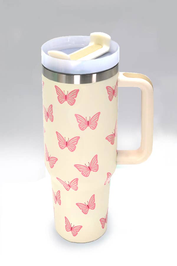 40oz STAINLESS STEEL TUMBLER ALL STYLES | TB40OZ: BUTTERFLY LILAC