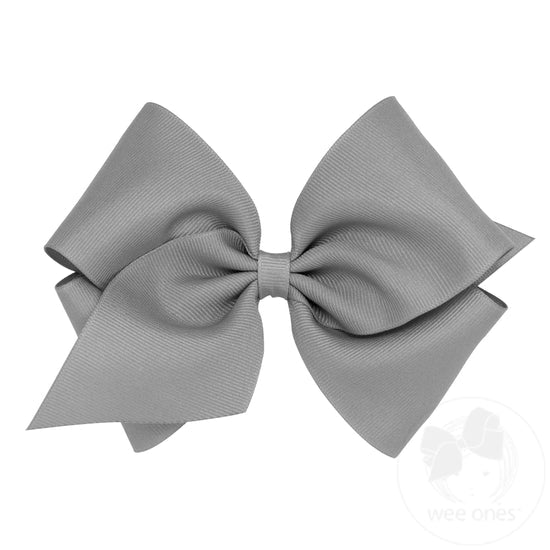 GrayKing Classic Grosgrain Girls Hair Bow (Plain Wrap)