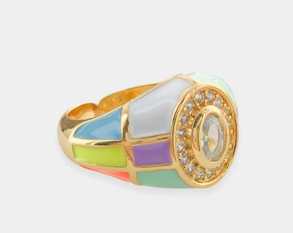 Multicolored Signet Ring