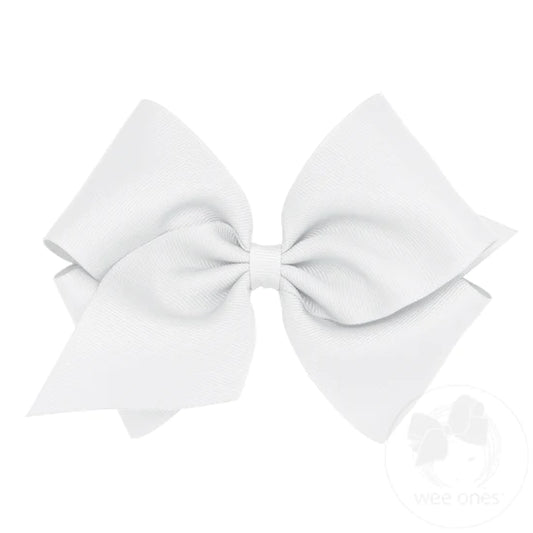 White King Classic Grosgrain Girls Hair Bow (Plain Wrap)