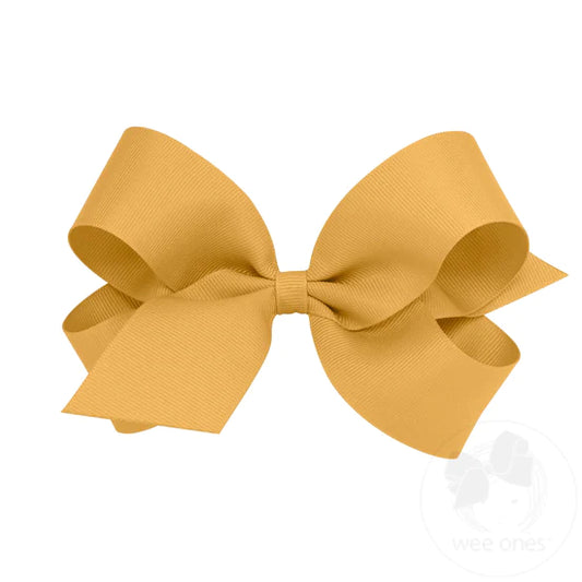 Gold King Classic Grosgrain Girls Hair Bow (Plain Wrap)