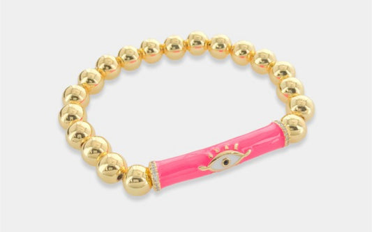 Hot Pink Evil Eye Bracelet